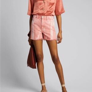 J Brand Jules Pink Jean Shorts High-Waisted Painted Portal Size 28